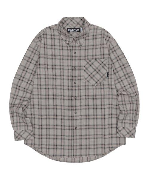 Plaid Beach Shirt Gray