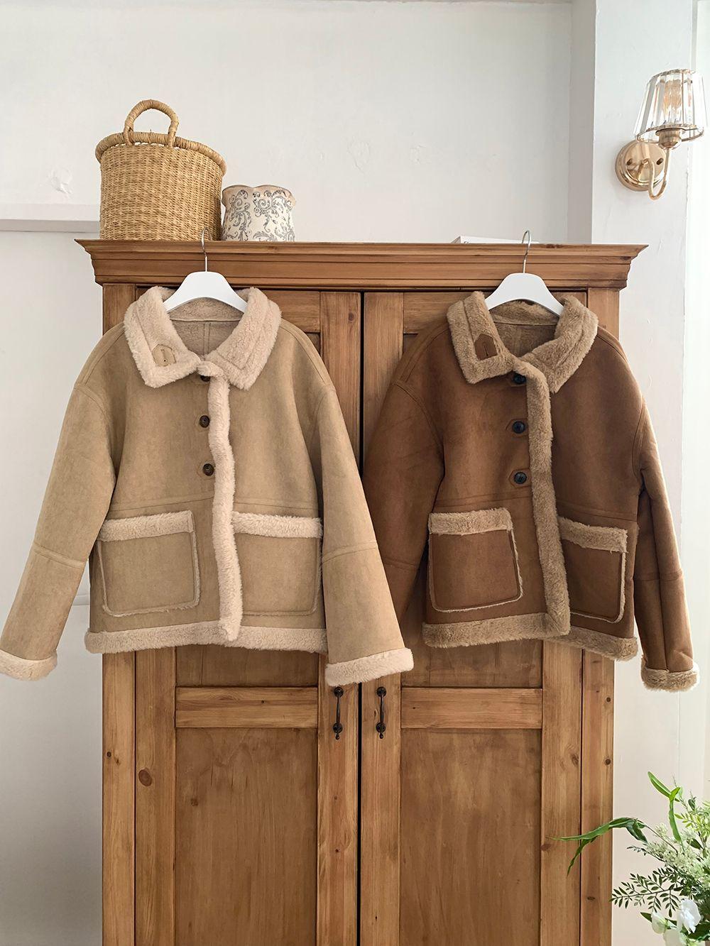 밀리유 [❄️강력추천/주문폭주] 하이넥 베어 무스탕 자켓(2color) 카라넥 투웨이 오버핏 겨울 연말룩 연말 숏자켓