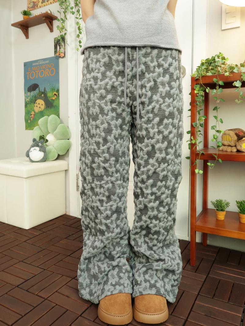 Pompom bootcut pants ( 2 color )