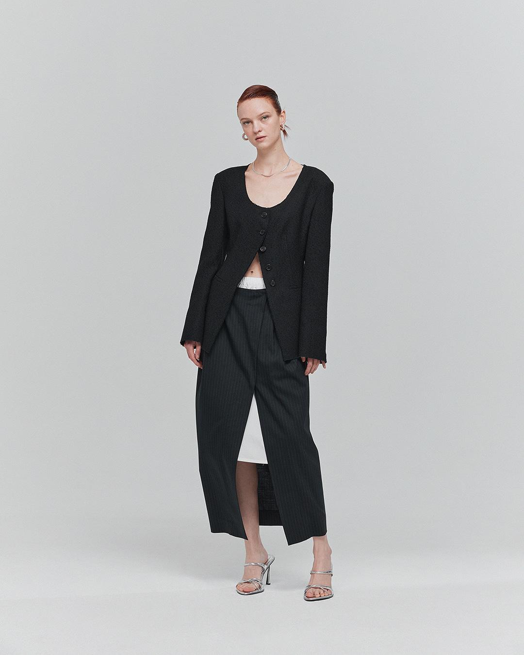 SCOOP NECK SLIM FIT JACKET3_DARK NAVY