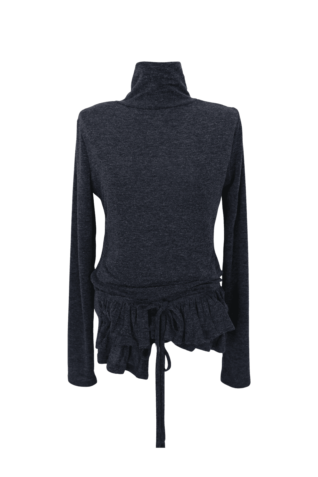 [Holiday] Layered frill turtleneck (Black/Charcoal)