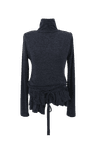 [Holiday] Layered frill turtleneck (Black/Charcoal)