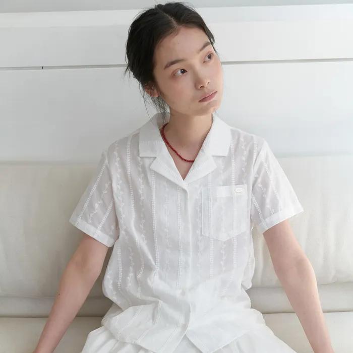 LACE OLIVE SHIRT_WHITE