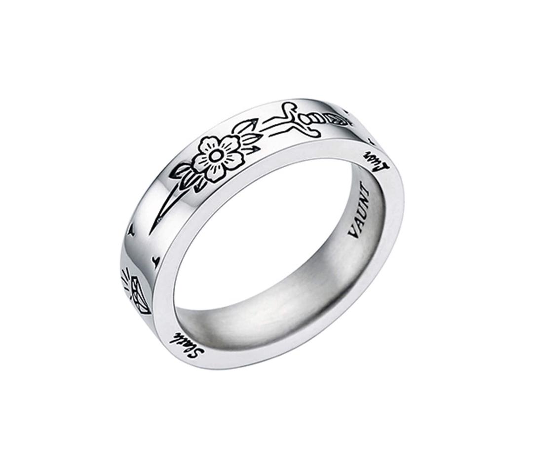 Dagger & Flower Oldschool Ring