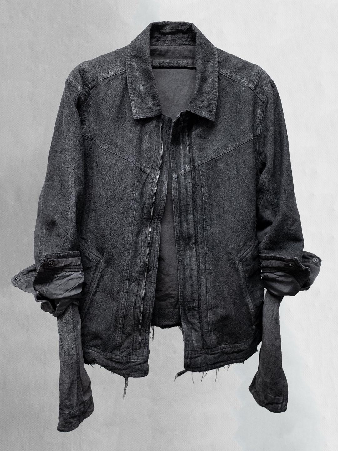 double sleeve blouson / slab grey