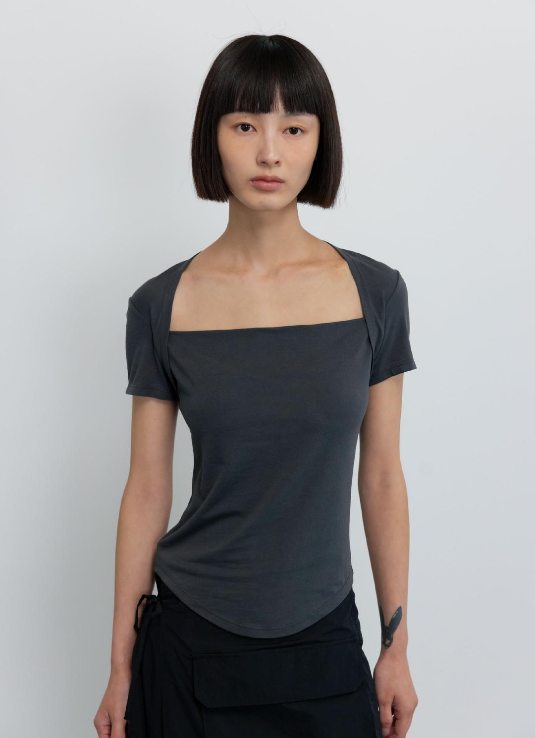 25SS 90`S TIGHT TOP / CHARCOAL