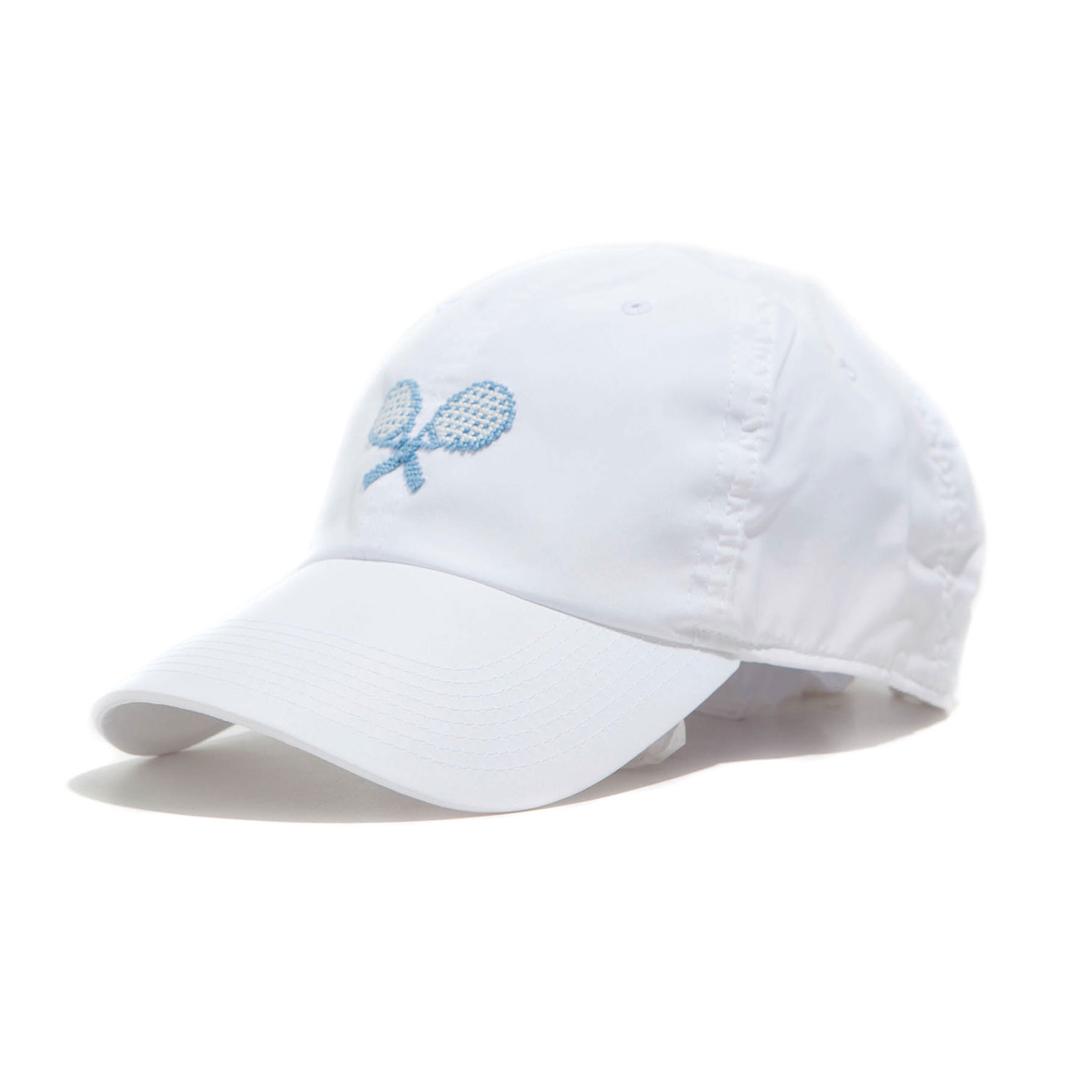 Crossed Racquets (Performance White) Needlepoint Hat