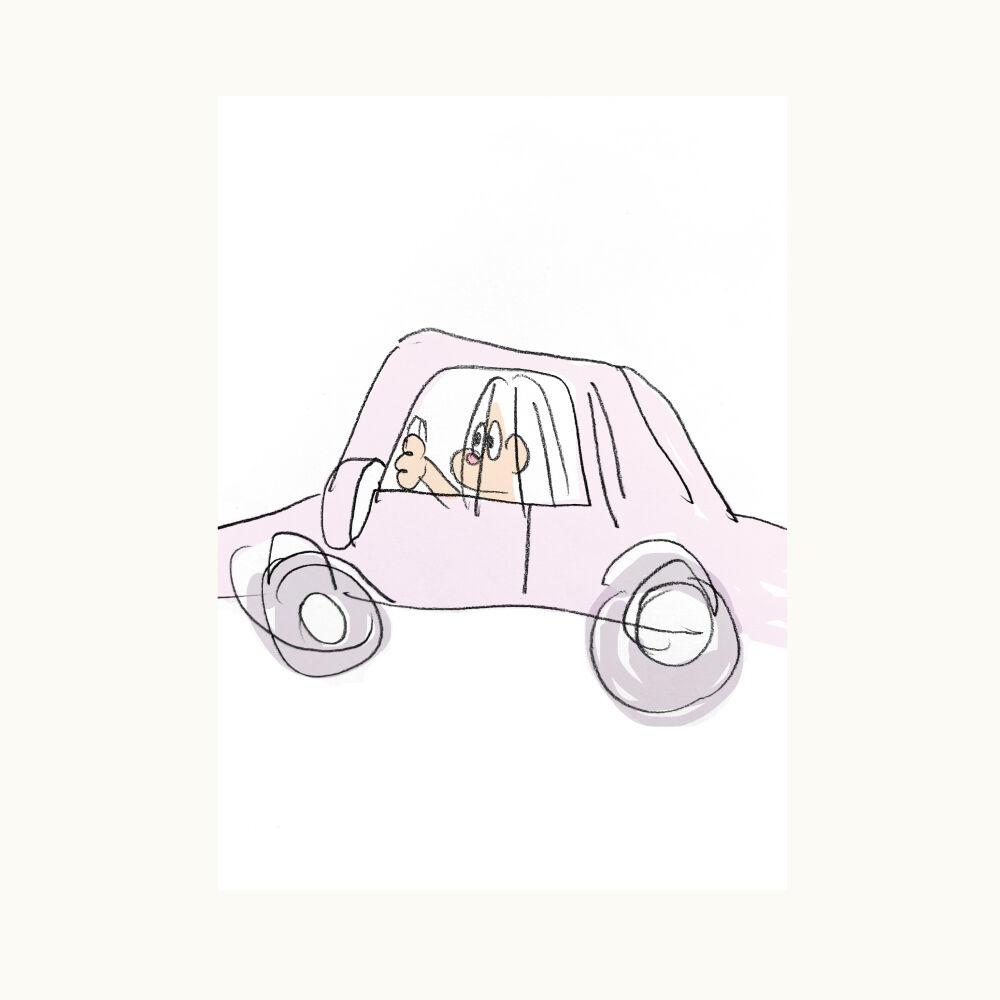 Pink Car Girl Poster / Duelmarlin of Aeiou