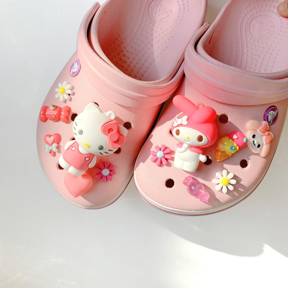 키티 마이멜로디 쿠로미 산리오 캐릭터 크록스지비츠 호환 세트 12pcs 참 신발악세사리 자비츠