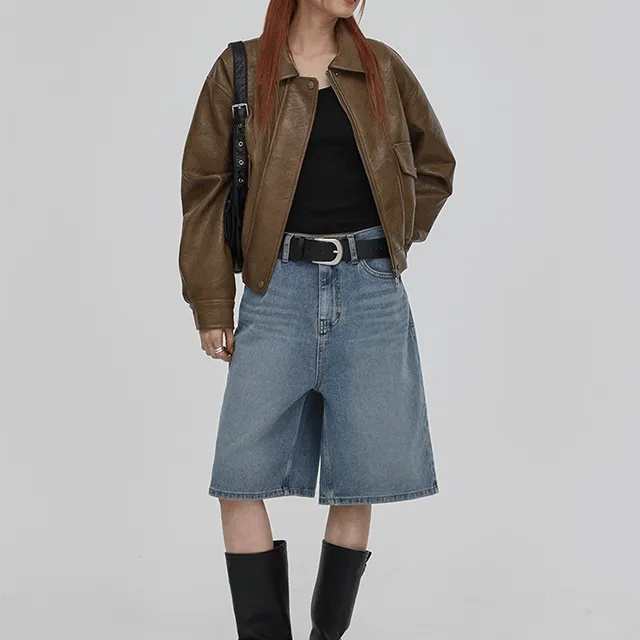 [B-DENIM] WASHING HALF PANTS 023 [반바지 버뮤다 바지 워싱 빈티지 와이드]