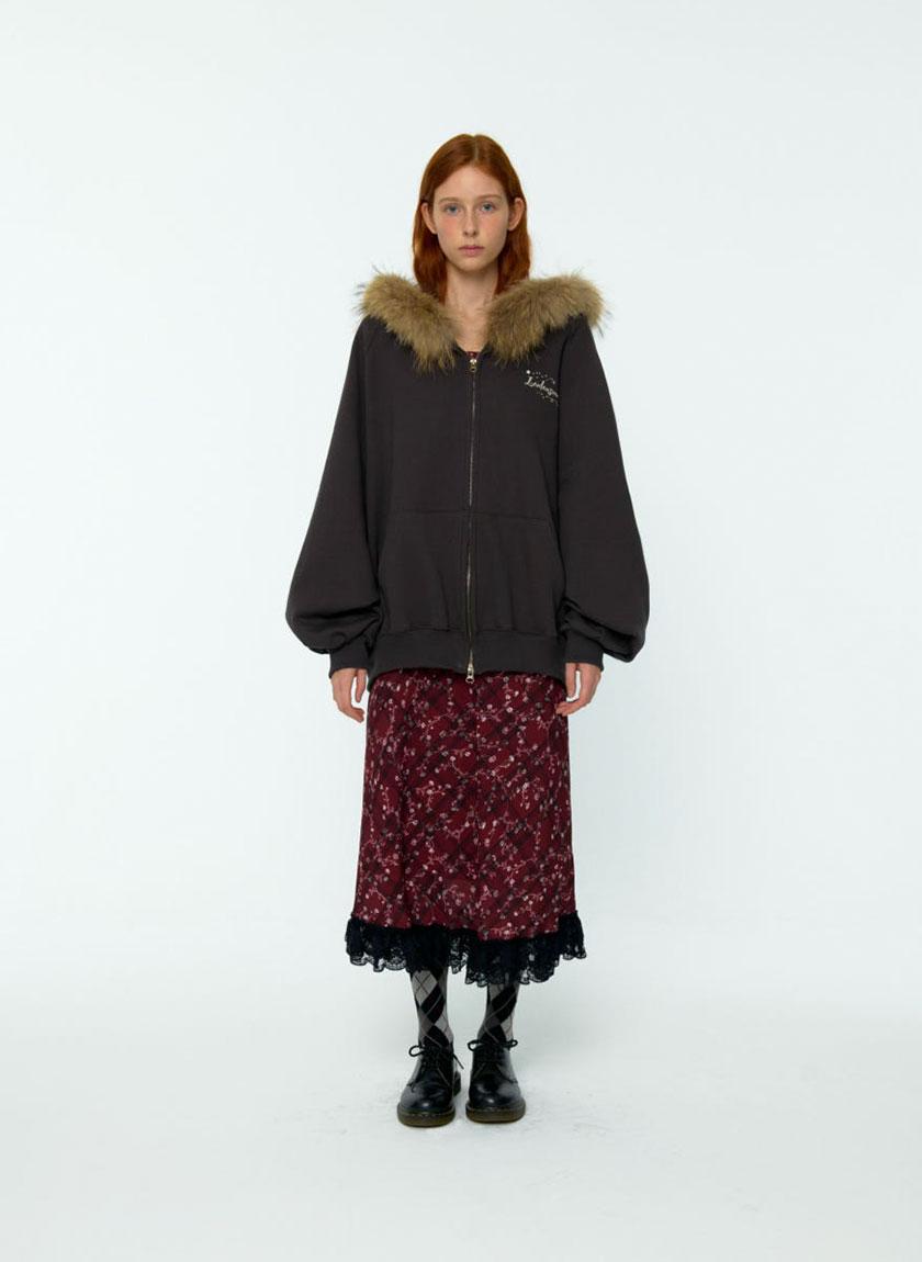 Call Number Fur Logo Hoodie (Charcoal)