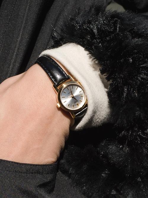 [CASIO] 카시오 여성용시계 가죽밴드 클래식 원형골드