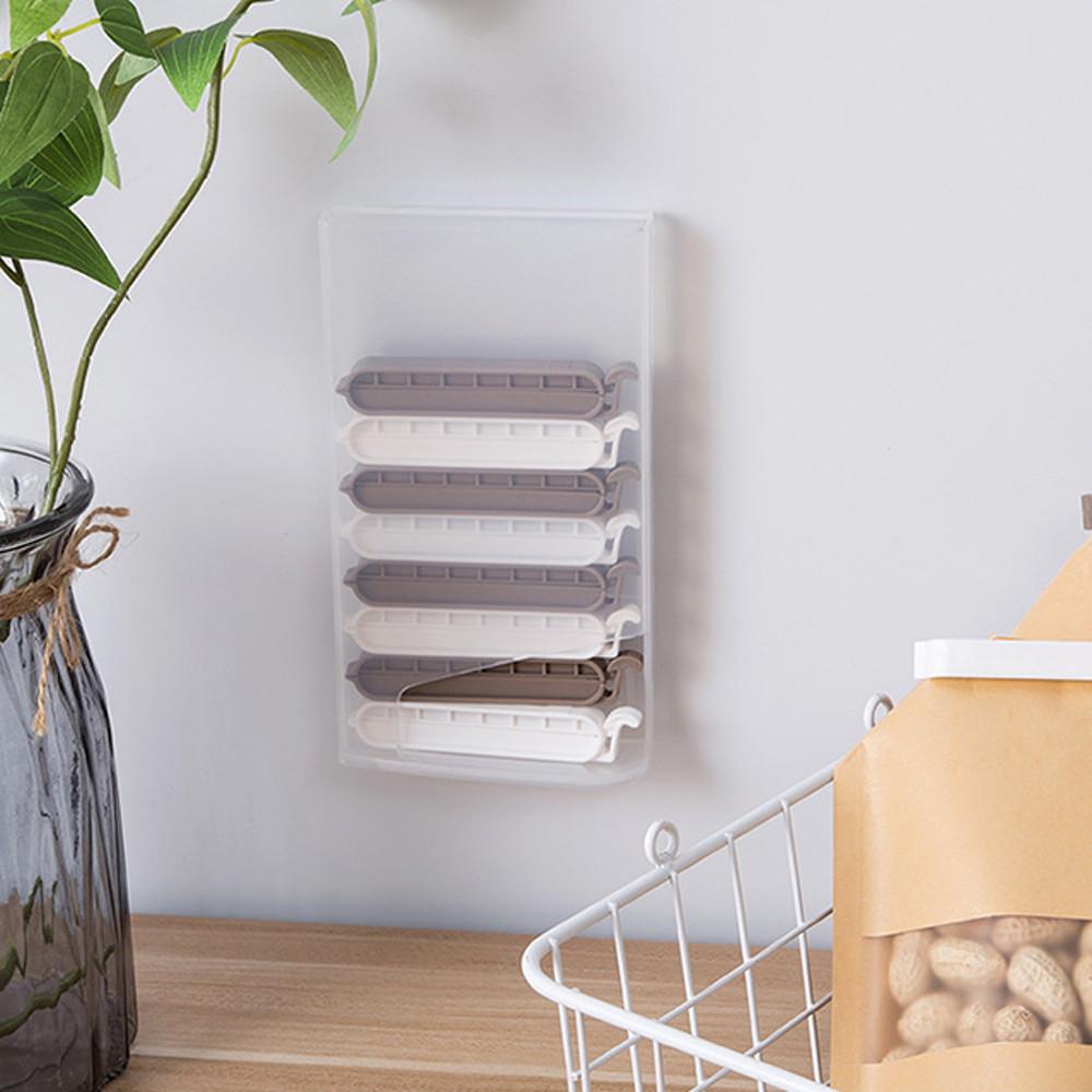 스케치룸 접착식 봉지클립 10p 디스펜서 봉지집게 밀봉 비닐 봉투 밀폐