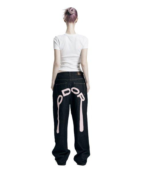 Logo drop denim in pink