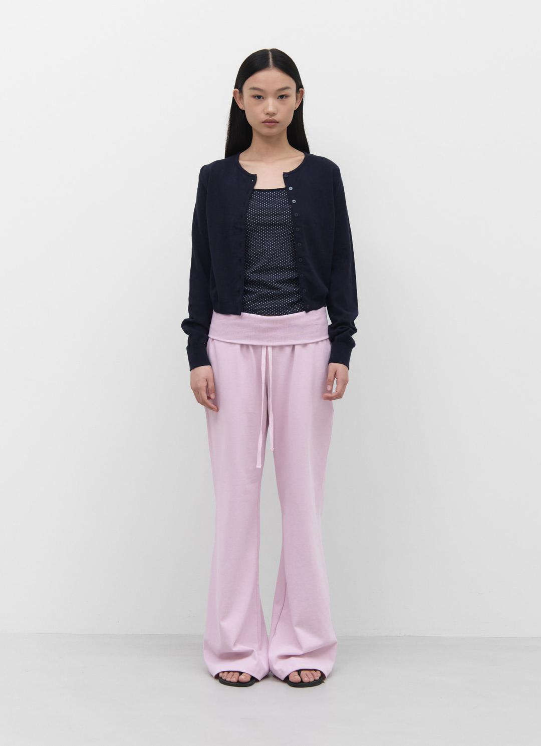 [4/27 예약배송] 26SS FOLD OVER LONG PANTS / BABY PINK
