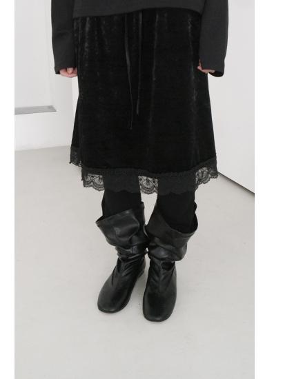 벨벳 레이스 밴딩 스커트 (2c)