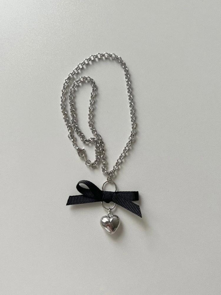 [히피디피] ribbon 🖤 chain necklace