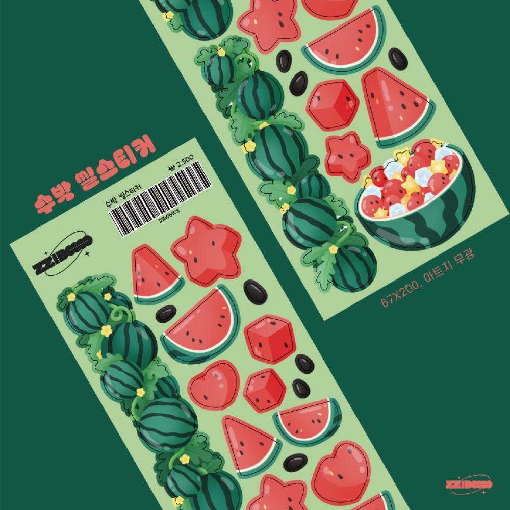 찌부 수박 씰스티커