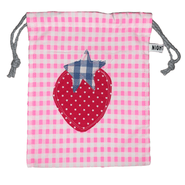 Handmade pouch ( pink checker)
