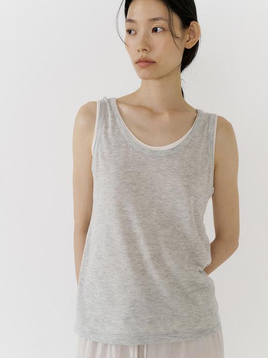 LINEN KNIT SLEEVELESSS (3COLOR)