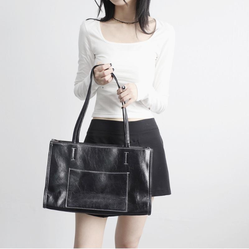 가넥 스퀘어 스티치 숄더백