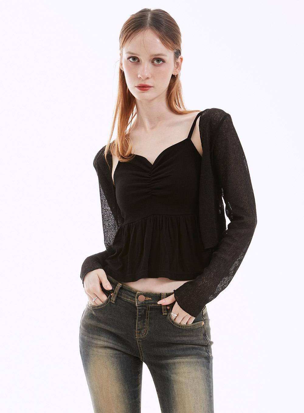 라베니 셔링 나시 가디건 SET