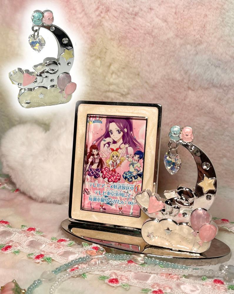 꿈나라 천사 곰돌이 하트 챰 러블리 코튼 캔디 미니 액자