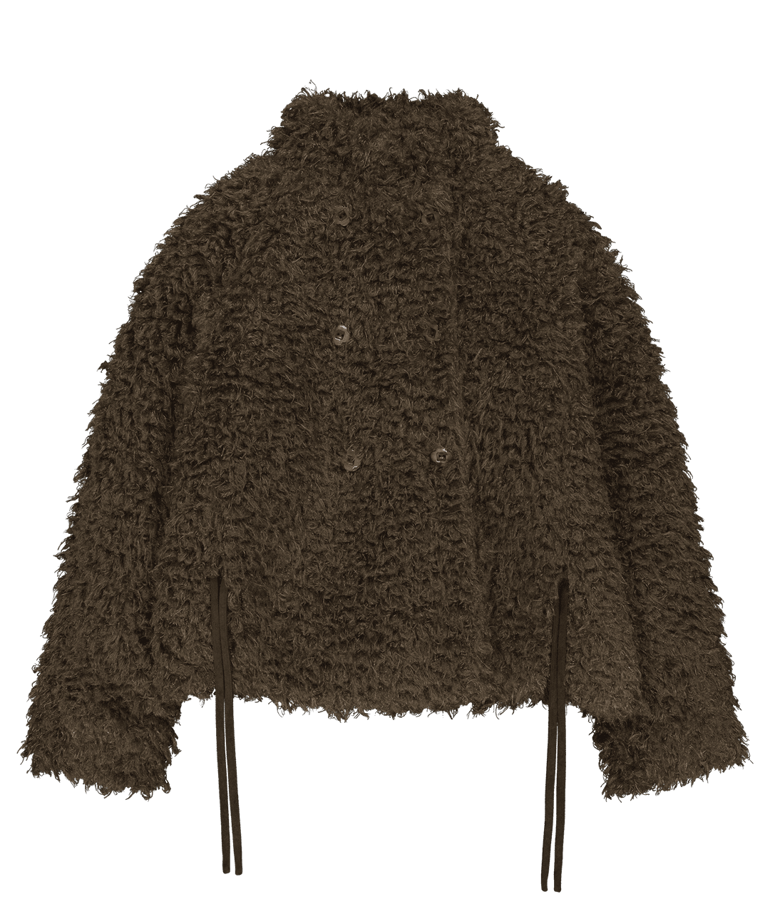 HAIRY FUR JACKET BROWN