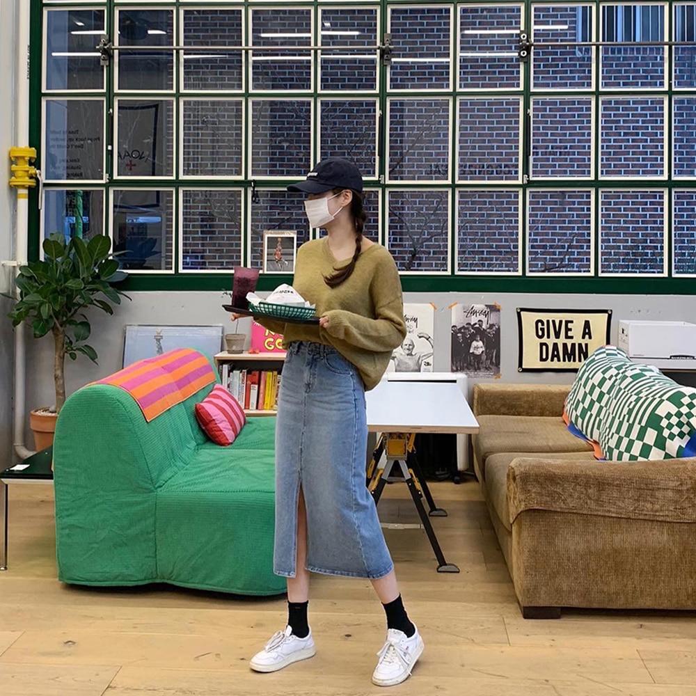 신디 데님 스커트