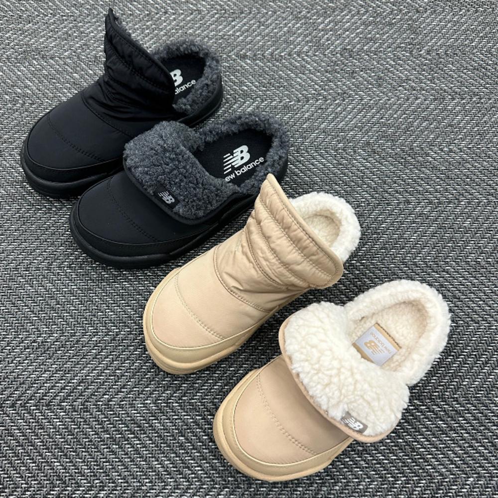 뉴발란스 퍼플리 PUFLEE 패딩슬립온 플리스 사무실 실내화 방한화