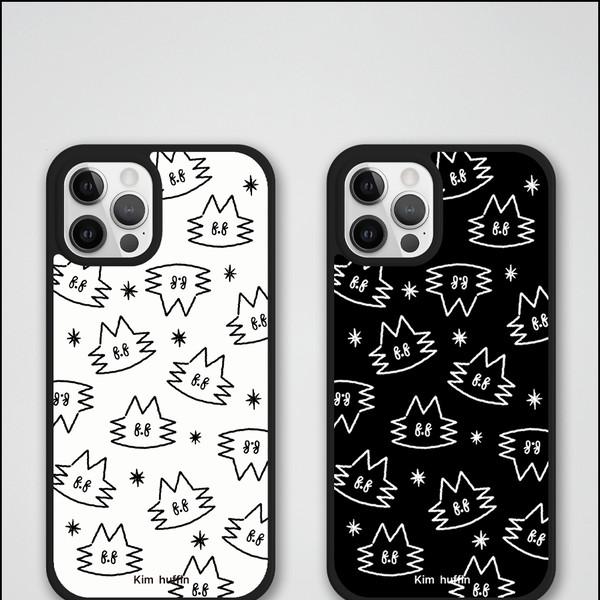 김허핀 패턴 맥세이프 글라스 범퍼 케이스