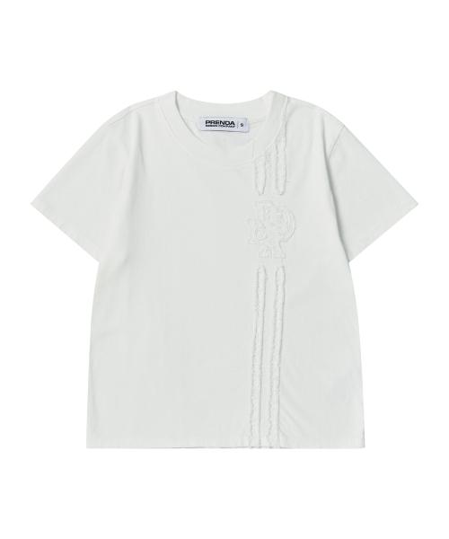 PRDA TWILL CUT-OFF CREWNECK TEE WHIITE