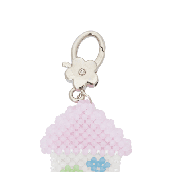 Pink House Key Ring