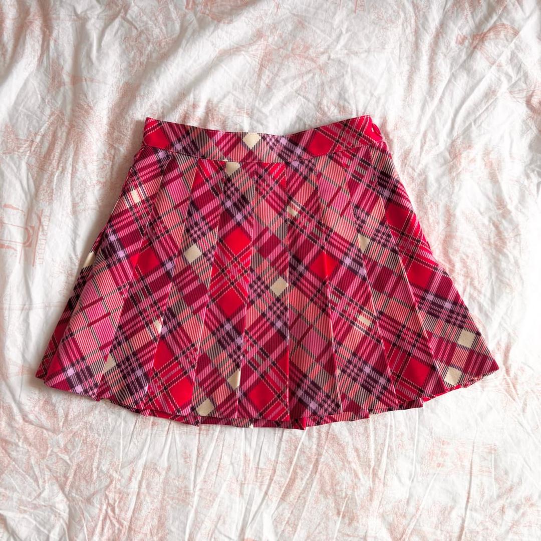 아메리칸어패럴 테니스 스커트 핑크 빈티지 미니 체크 플리츠 스쿨룩 | 후루츠패밀리