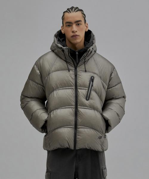 NBNPG11083 / UNI 플라잉77 슈퍼라이트 후드형 헤비 구스다운 (GRAY)