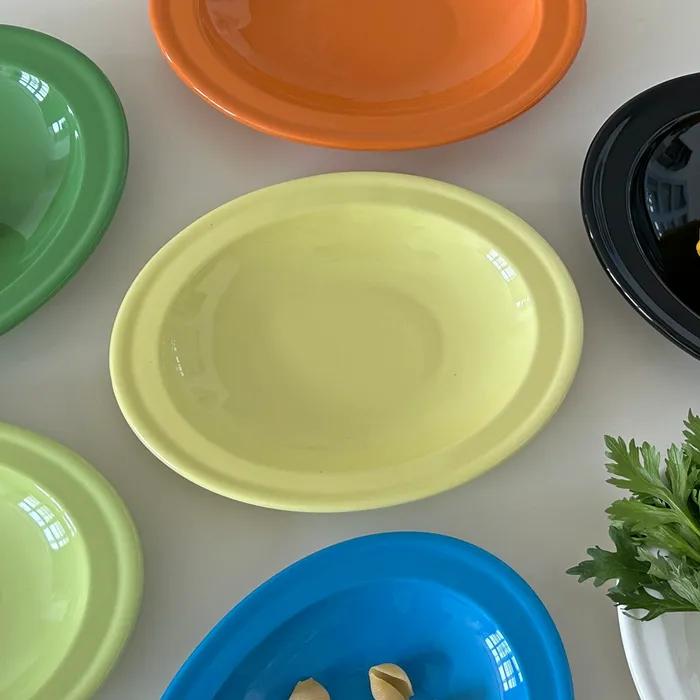 비비드컬러 오벌 딥플레이트 7color 브런치 파스타 카페 접시