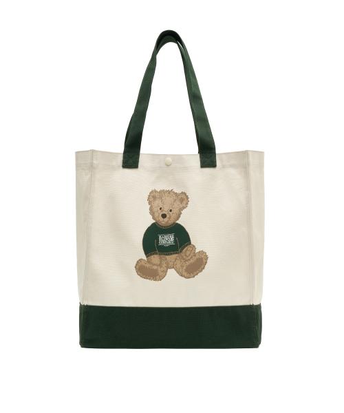 DOODLE BEAR BIG SHOPPER BAG dark green