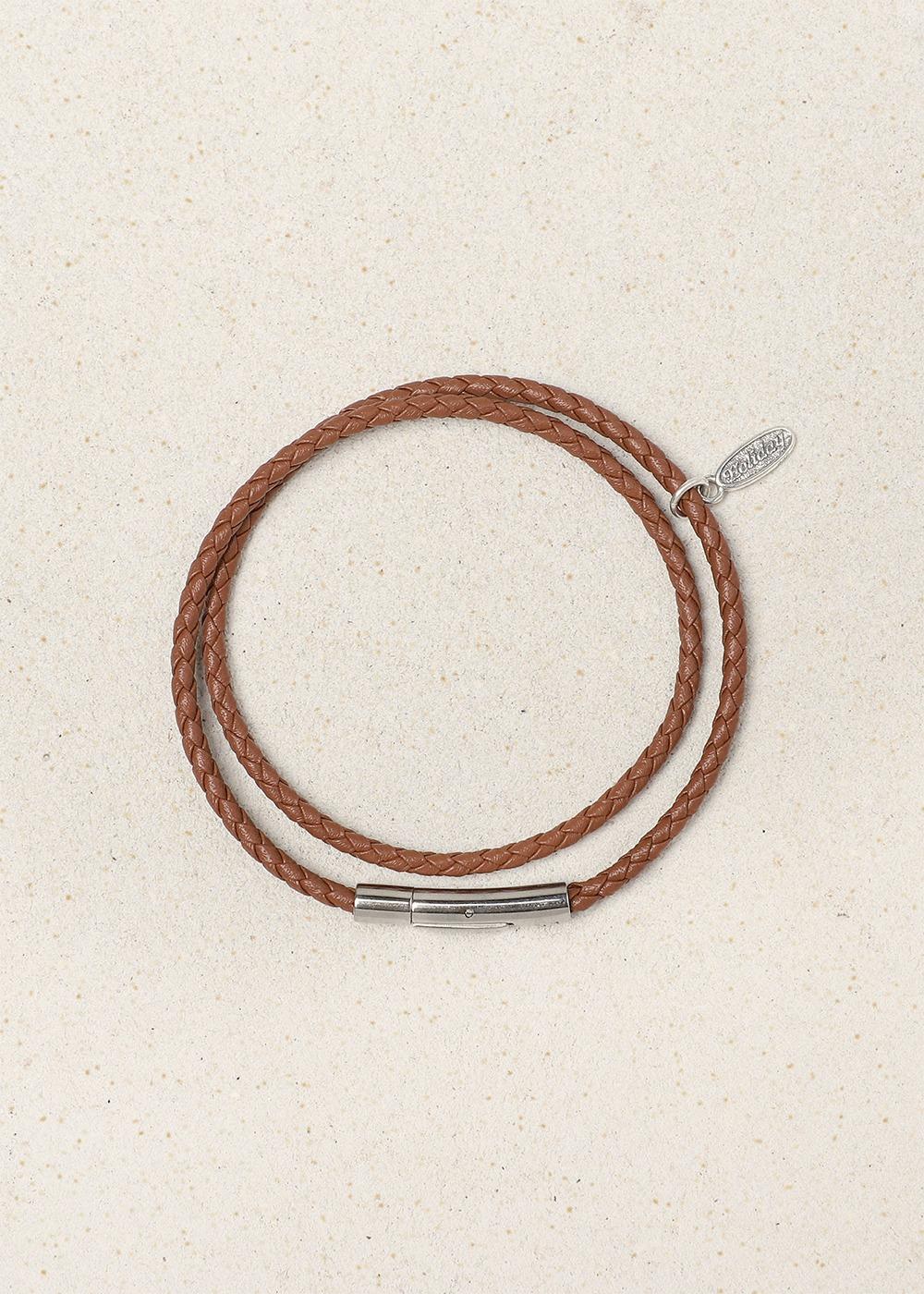 솔리드 더블 소가죽 팔찌