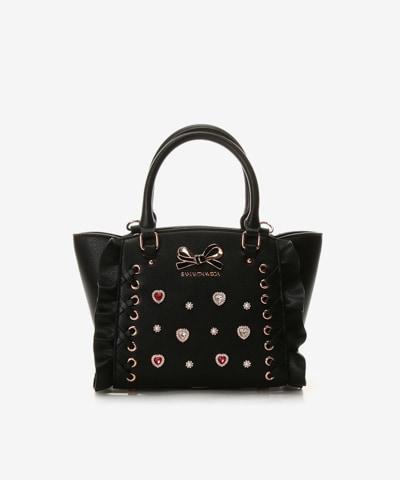 レースアップハートビジューフラッタ―(ミニ)