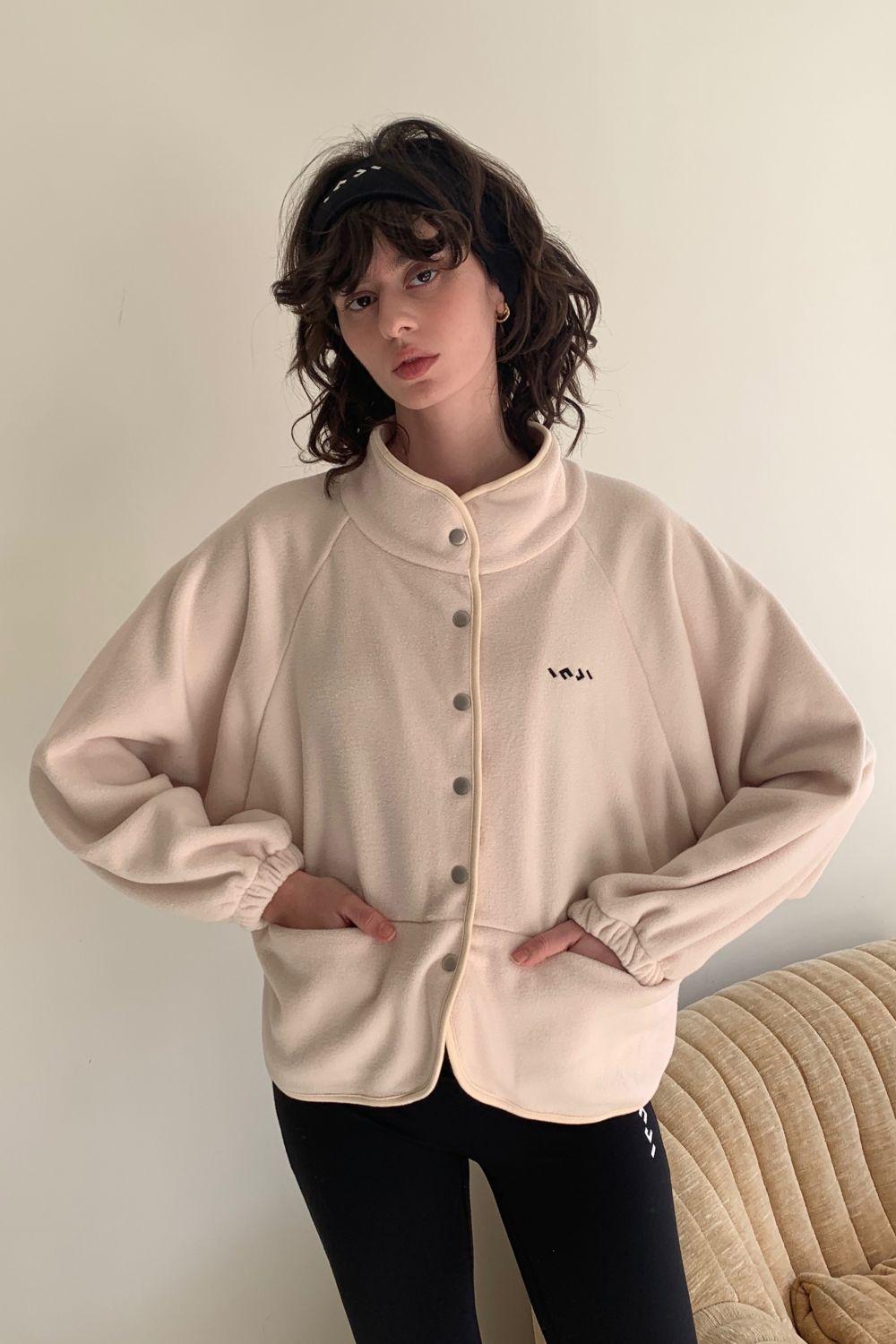 인지액티브 플리스 자켓 아이보리