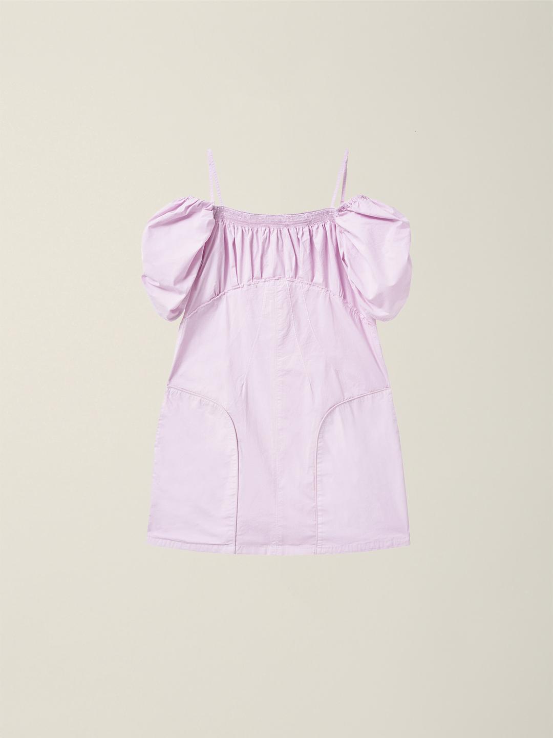 WOMENS SMOCKED ONEPIECE SHELL PINK