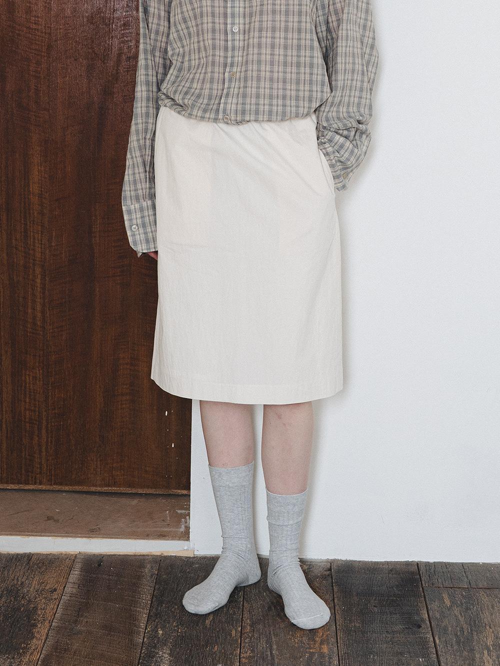 Banding midi skirt - Ecru
