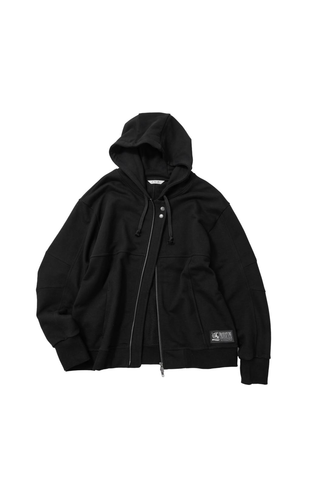 PROTOTYPE FINGER HOLE HOOD ZIP-UP (BLACK)