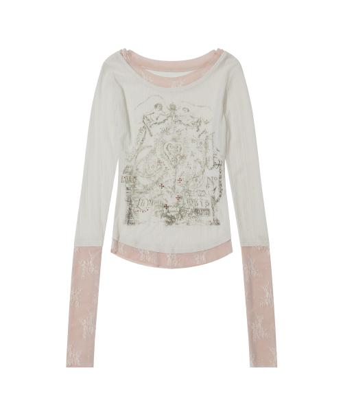 Triple Lace Layered Tee Ivory