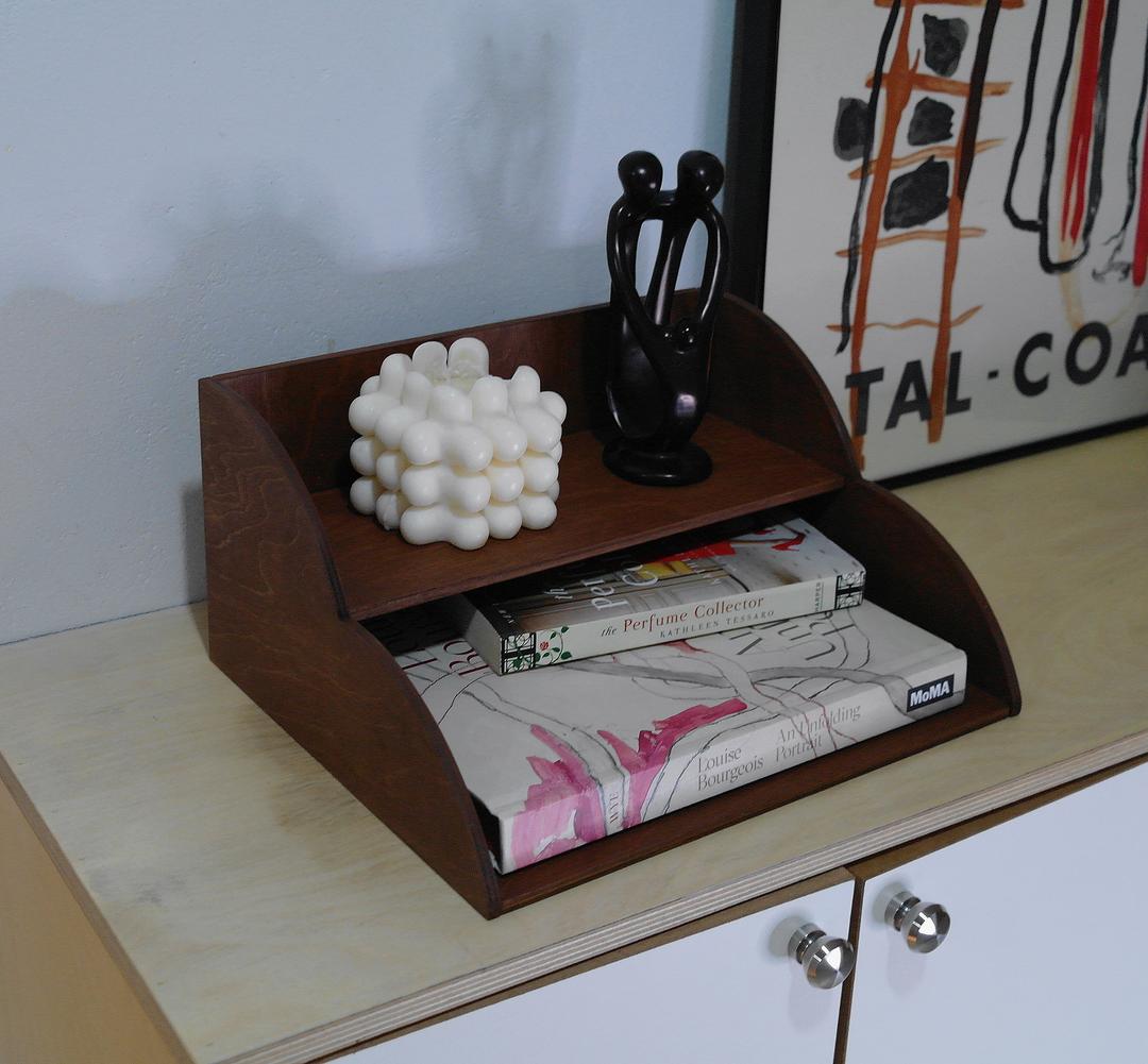 halfmoon series Dark Wood - Double shelf