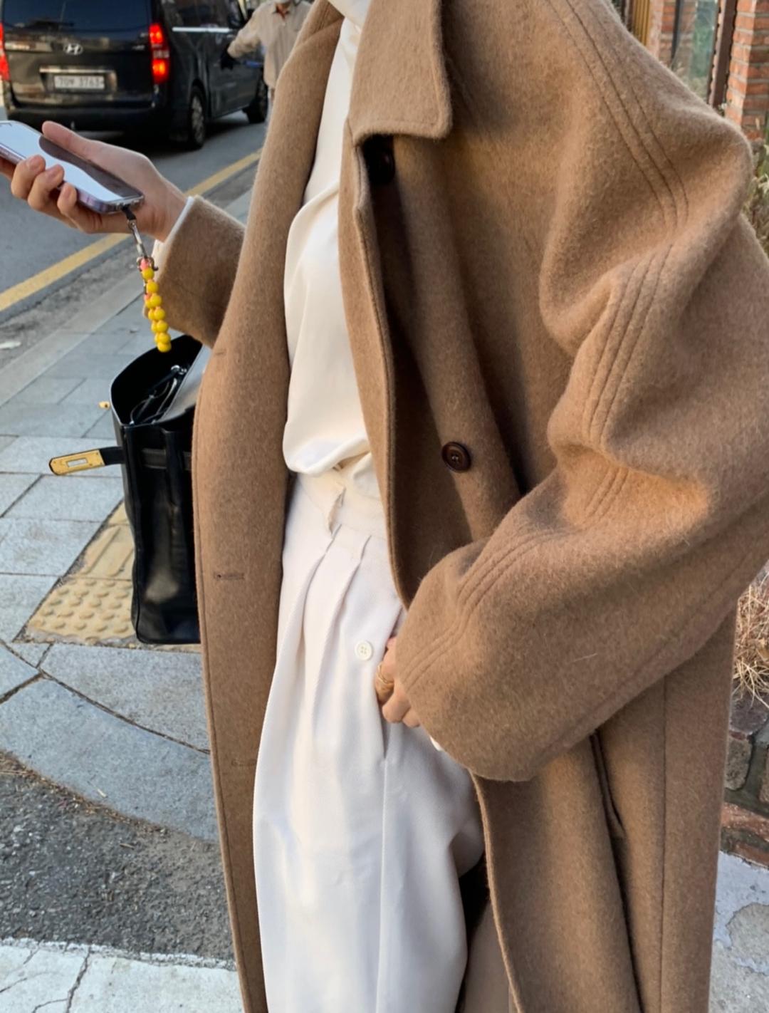 레이 베이지 코트_Ray Beige Coat Fabric by Bisentino from Italy