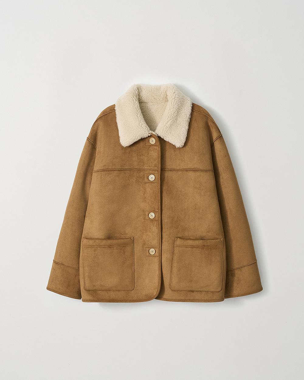 [12/18일 순차배송] Reversible Half  Shearling Mustang_Brown