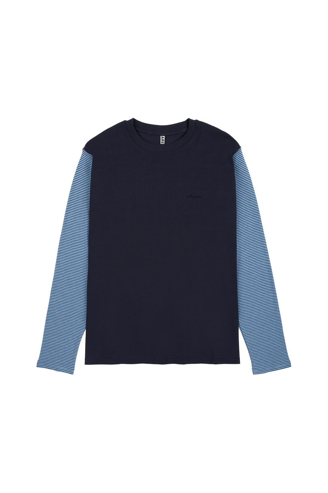 MUSE STRIPE COMBI T SHIRT, NAVY (09.26 출고예정)
