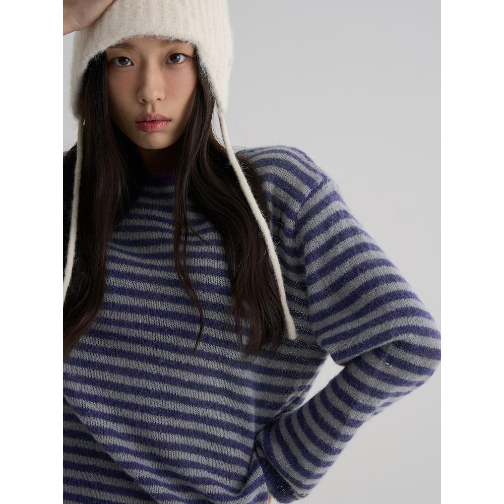 에잇세컨즈 보라 스트라이프 풀오버  퍼플 (356151SMXU)