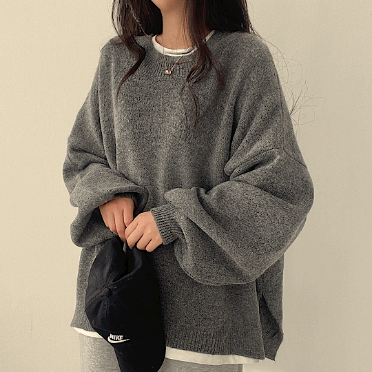 [울20] 보들 소매벌룬 오버핏 울 니트 4color